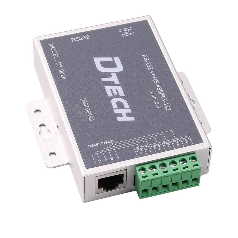 [Australia - AusPower] - DTECH Active Isolated RS232 to RS485 RS422 Converter with RJ45 Serial Port Terminal Board Power Adapter DB9 Cable Optical Isolation Protection 2.5kV 