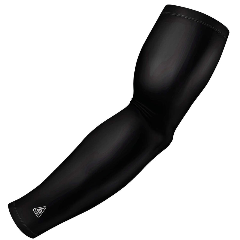[Australia - AusPower] - B-Driven Sports Compression Arm Sleeve - Great for Medical, Sports, & General Purpose XXXX-Small | Youth Small Black | Solid 