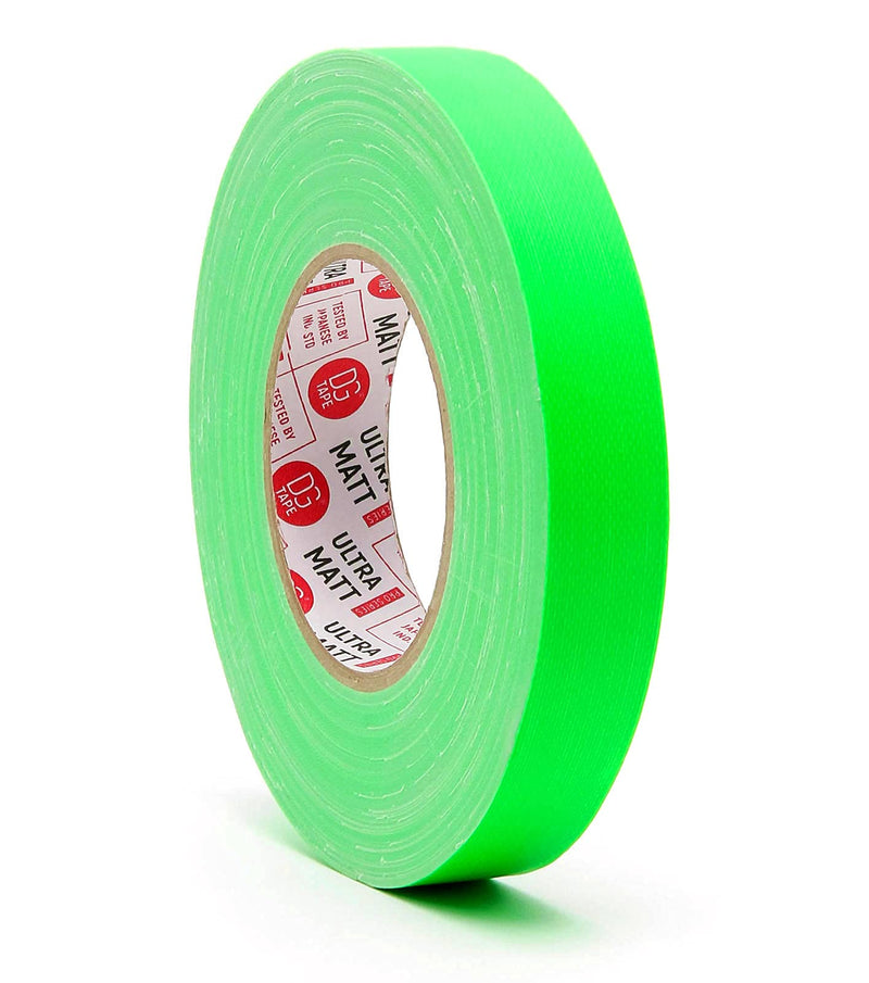 [Australia - AusPower] - 1 inch x 55 ya Green Fluorescent Gaffer Tape. Easy Tear by Hand. LDPE Coat Matte Finish + Premium 100% Rubber Adhesive. USA ultraMATT Brand | Non Reflective. UV + Green NEON (UMF25/50/G 1in x 55yard) 1inX55ya - Green 
