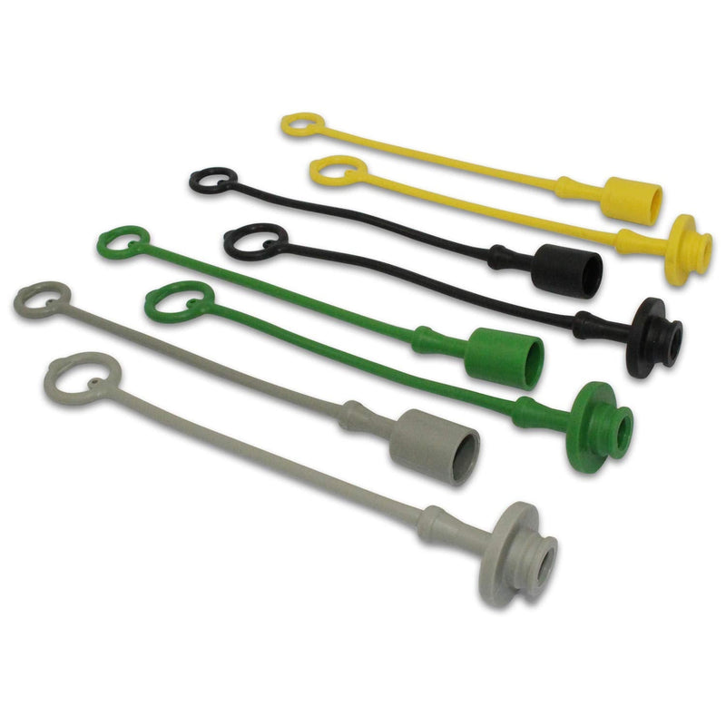 [Australia - AusPower] - JD Sub Compact Tractor Hydraulic Coupler Male Dust Cap and Female Plug Cover Set (Green, Yellow, Black, & Grey) 