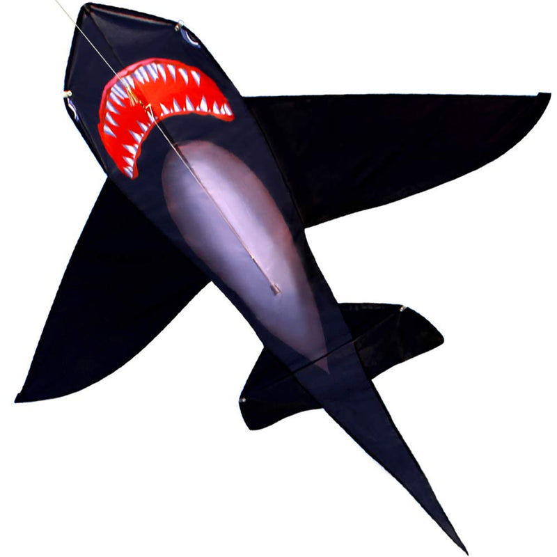 [Australia - AusPower] - HENGDA KITE Shark Kite, Simple and Practical Design, Easy to Assemble and Fly, Suitable and Fly, Suitable for Kids and Adults, Suitable for, Suitable for Beach, Park, Yard, 49x53in Black 