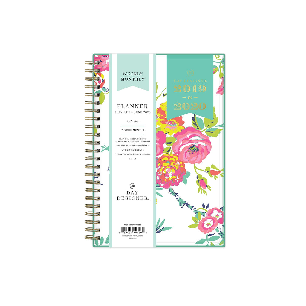 [Australia - AusPower] - Day Designer for Blue Sky 2019-2020 Academic Year Weekly & Monthly Planner, Flexible Cover, Twin-Wire Binding, 5" x 8", Peyton White 5" x 8" Old Version 