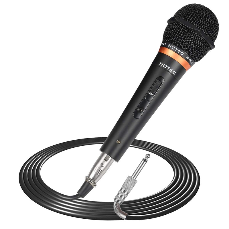 [Australia - AusPower] - HOTEC Premium Vocal Dynamic Handheld Microphone with 19ft Detachable XLR Cable and ON/Off Switch (Metal Black) (H-W07) H-W07 