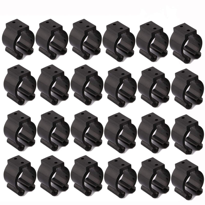 [Australia - AusPower] - Very Big Size 24 PCS Billiards Snooker Cue Locating Clip Holder Regular Fishing Rod Storage Clips Black for Pool Cue Racks,Holding Hole Size 2.3cm/0.95", Or usesd for Fishing Rod Storage Rack 