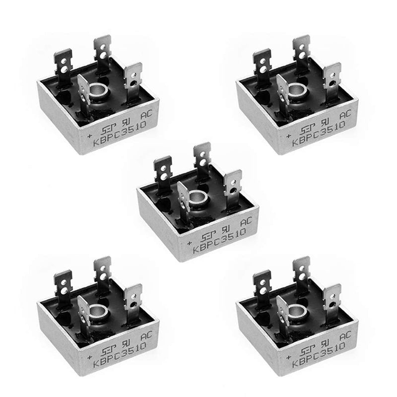 [Australia - AusPower] - Bridgold 5pcs KBPC3510 Bridge Rectifier Diode,35A 1000V Single Phase,Full Wave 35 Amp 1000 Volt Electronic Silicon Diodes,4-Pin 