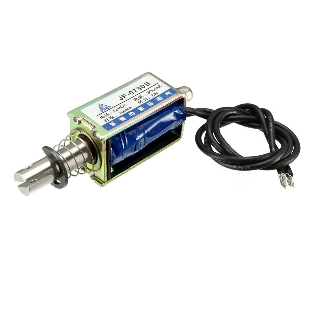 [Australia - AusPower] - aodesielectronics JF-0730B DC 12V 300mA 12W 5N 10mm Push-Pull Solenoid Type Linear Motion Micro Solenoid Electromagnet 