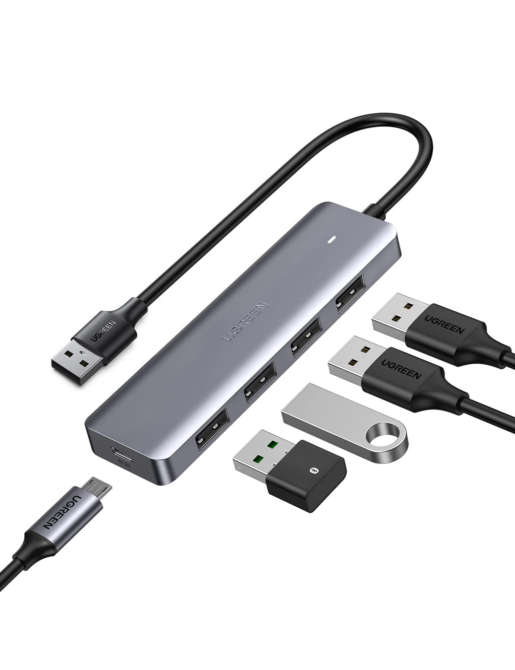 [Australia - AusPower] - UGREEN USB 3.0 Hub 4 Port USB Extender Compatible for MacBook Mac Pro Mini iMac Surface Pro XPS IdeaPad MateBook X Pro Notebook PC USB Flash Drives Mobile HDD 