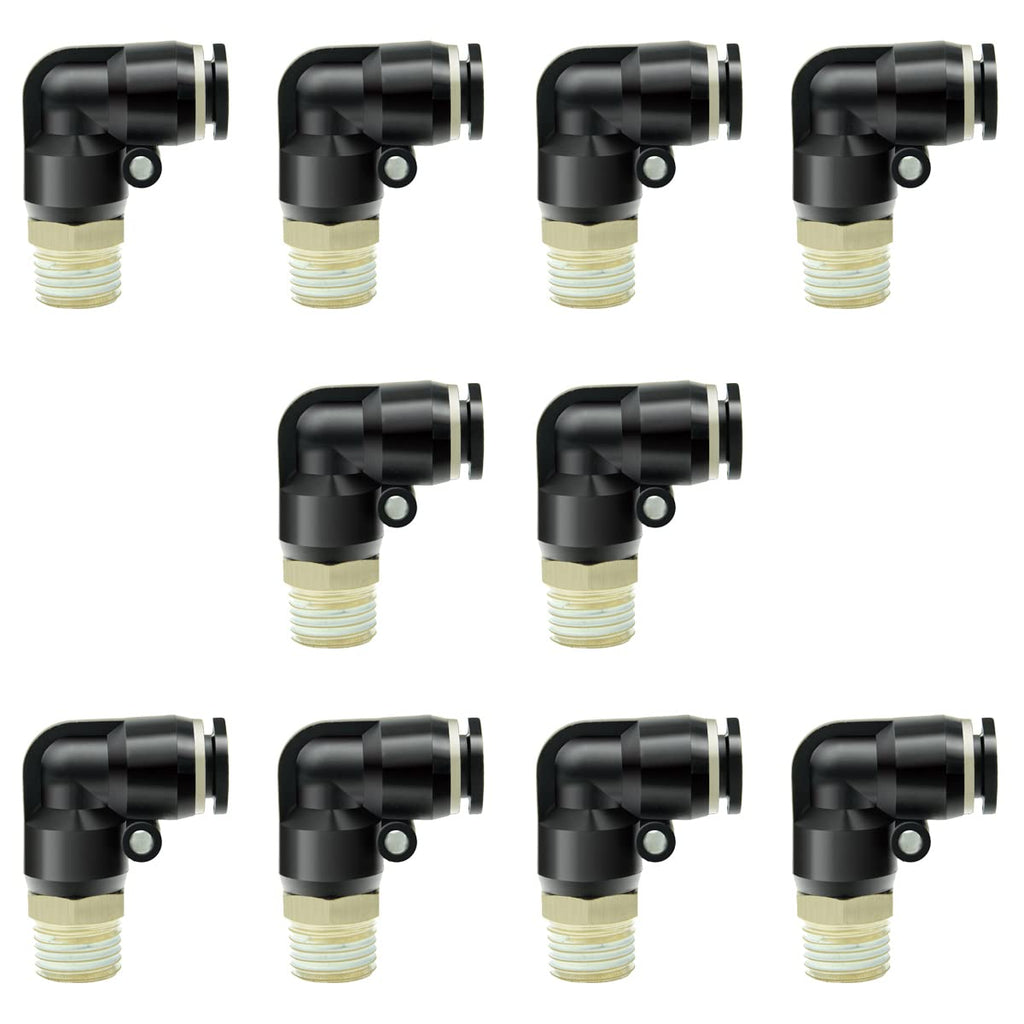 [Australia - AusPower] - Beduan 4mm Tube OD x G1/8" Male Thread BPL Push to Connect Air Fittings Male Elbow (Pack of 10) 4mmxG1/8" 