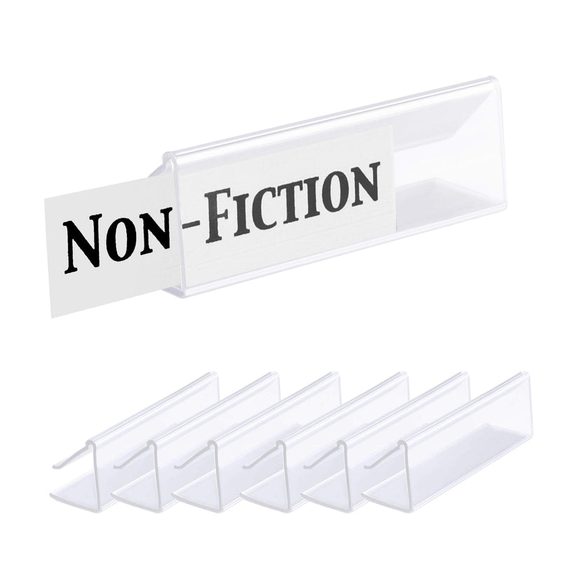 [Australia - AusPower] - Pack of 25 – Clear Plastic Shelf Label Holder, Wood Shelf Sign and Ticket Holder, Clips On to Shelves 5/8" to 3/4" Thick - Length of Label Area, 3" X Height of Label Area, 7/8" "Inserts NOT Included" 