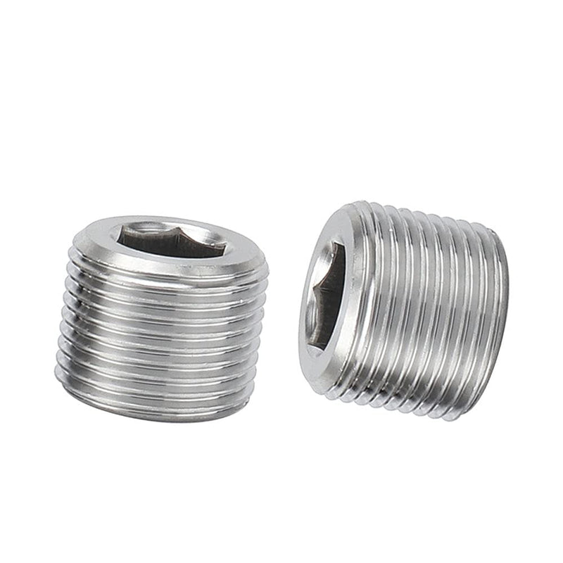 [Australia - AusPower] - Avanty Stainless Steel 304 Forged Pipe Fitting Socket Hex Head Plug 1" NPT Male (Pack of 2) 