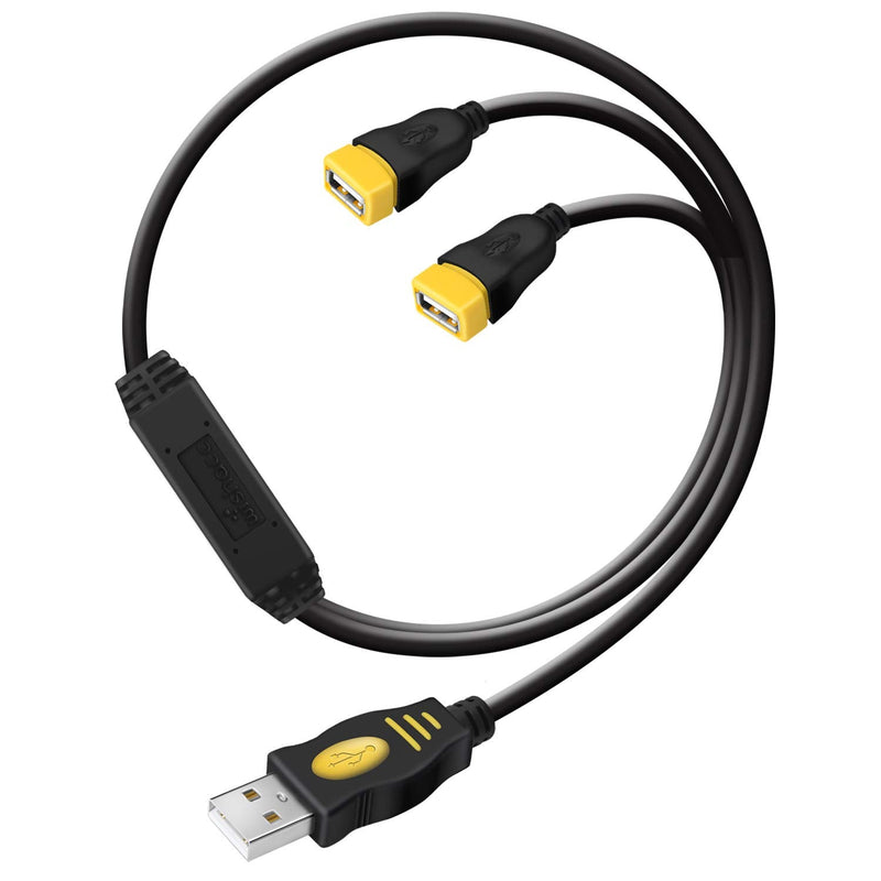 [Australia - AusPower] - USB Splitter Cable Male to 2 Female Adapter - wishacc 1 in 2 Out USB Hub Y Splitter Cable 