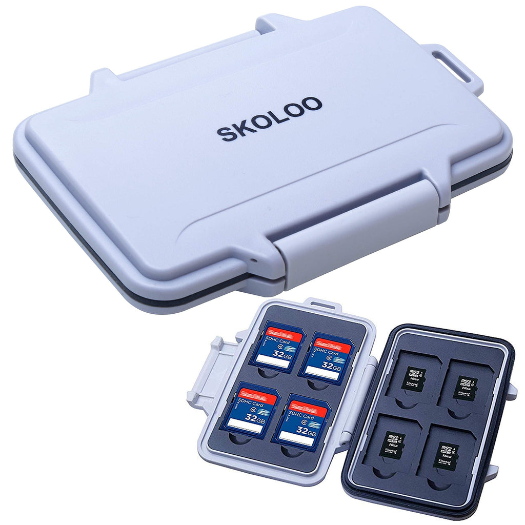 [Australia - AusPower] - SD Card Case Compact Flash Memory Card Holder Micro Storage & Wallet for Card, Grey 