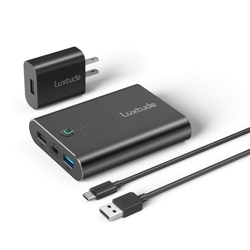 [Australia - AusPower] - Luxtude 13400mAh Power Bank Portable Charger for iPhone, iPad, Samsung and Android, Fast Charging PD Portable Charger, 18W PD &QC 3.0 Power Delivery USB C Power Bank. (USB-C Charger & Cable Included) 13400mAh-Black 