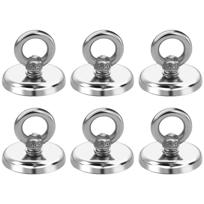 [Australia - AusPower] - DIYMAG Magnetic Hooks, 100 lbs Heavy Duty Rare Earth Neodymium Magnet Hooks with Countersunk Hole Eyebolt for Home, Kitchen, Workplace, Office and Garage, Pack of 6 100lbs Magnetic Hooks 