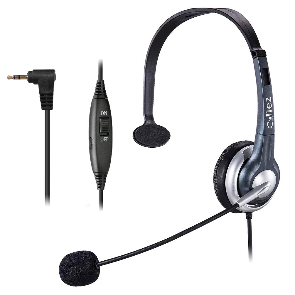 [Australia - AusPower] - Callez 2.5mm Cordless Phone Headset Mono, Hands-Free Telephone Headset With Noise Canceling Mic For DECT AT&T ML17929 Vtech Panasonic KX-T7630 KX-T7633 Uniden RCA Cisco Call Center Home Office(C300D1) 
