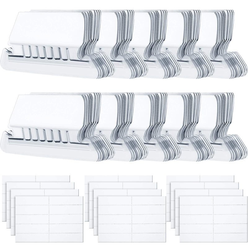 [Australia - AusPower] - Jovitec 120 Sets Hanging Folder Tabs and Inserts Clear Plastic for Quick Identification of Hanging Files, Easy to Read, Hanging File Inserts (2 Inch, White Angle) 
