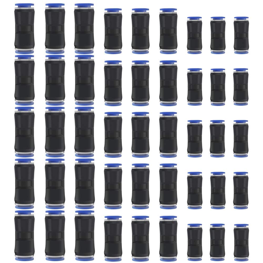 [Australia - AusPower] - 45 Pcs Straight Connectors Puch to Connect Fittings Air Line Fittings Air Quick Connect Fittings for 1/4, 5/16, 3/8 Tube 