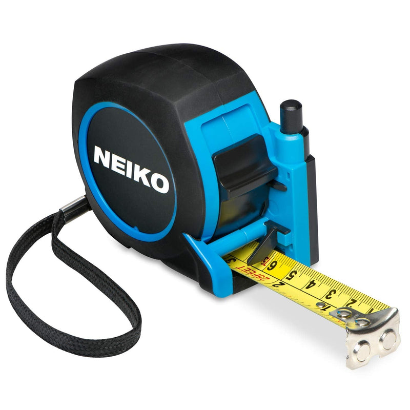 [Australia - AusPower] - Neiko 01602A SAE and Metric Tape Measure with Magnetic Hook and Measurement Marker | 25-Feet (7.5 Meters) Maximum Measuring Length | Includes One Ink Bottle Refill 
