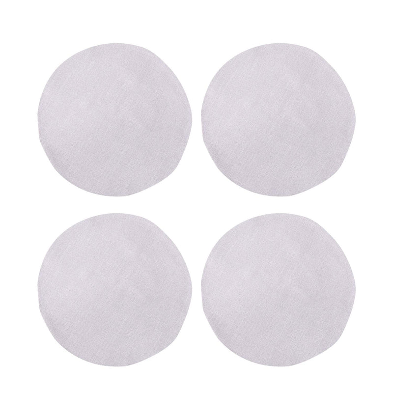 [Australia - AusPower] - Set of 4 Round Placemat 15 Inch Soft Linen eco-Friendly Fabric Handcrafted Machine Washable Indoor & Outdoor Tablemat Beige Round Placemats 15" 