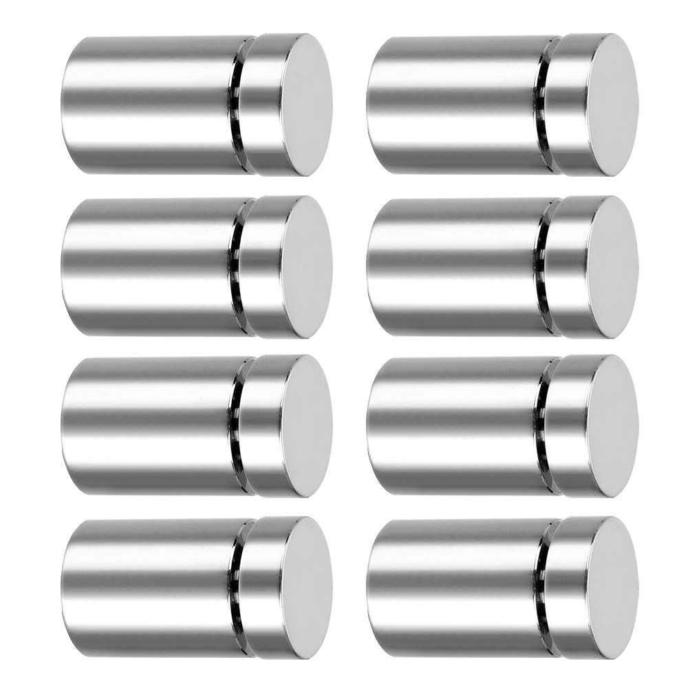 [Australia - AusPower] - Alamic Sign Standoffs 1" x 1-5/8" Store Sign Holder Screws Wall Mount Acrylic Glass Advertising Standoff Nail Stainless Steel Brushed Nickel - 8 Pack 1"x1-5/8" - 8 Pack 
