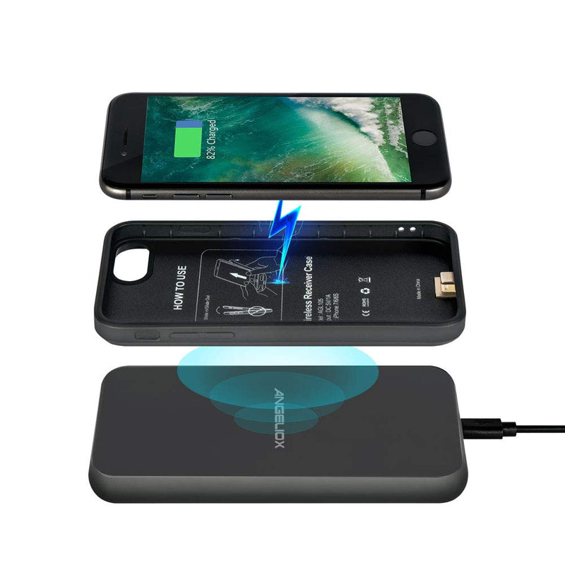 [Australia - AusPower] - ANGELIOX 2rd Wireless Charging Set with Type-C Wireless Charger and Qi Wireless Charging Case for iPhone 7 Plus/6 Plus/6s Plus,7.5W Cordless Charger for iPhone Xs Max/XR/X/8 Plus(5.5inch-No Battery) 