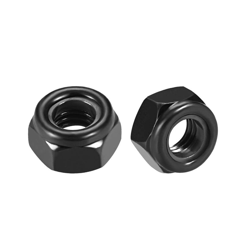[Australia - AusPower] - uxcell M8 x1.25mm Nylon Insert Hex Lock Nuts, Carbon Steel Black Zinc Plated, Pack of 20 
