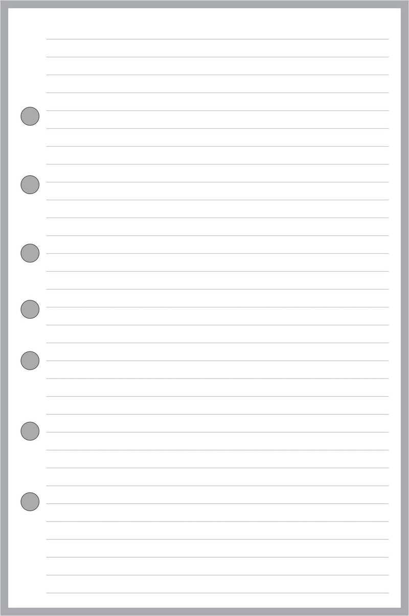 [Australia - AusPower] - Classic Size Notes Insert with Simple Lines Spaced 1/4", Sized and Punched with 7 Holes for 7-Ring Notebooks Such as Franklin, etc. (5.5" x 8.5") Simple Lined Note Paper with 1/4" Spacing 