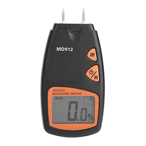 [Australia - AusPower] - Wood Moisture Meter Tester MD912 Pin-Type Digital LCD Moisture Sensor Timber Humidity Moisture Detector 2/4 Pin for Bamboo or Wood Products/Cotton/Paper/Herbal Medicines/Plaster 