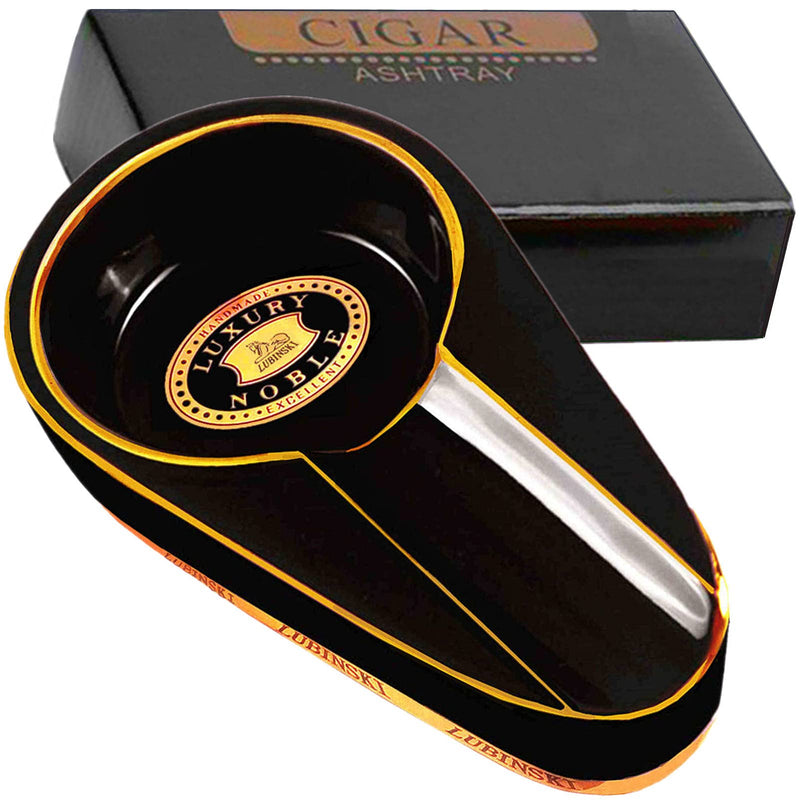 [Australia - AusPower] - roygra Cigar Ashtray, Outdoor Ceramic Ashtray, Cigar Travel Ashtray (Black) 