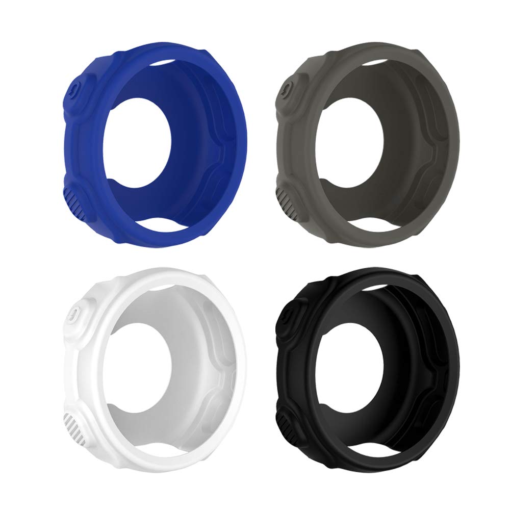 [Australia - AusPower] - UKCOCO Case for Garmin Forerunner 235, 4 Pack Soft Silicone Protective Cover Shock Proof Case Accessories for Garmin Forerunner 235 735XT Smart Watch (Blue/White/Grey/Black) Blue/White/Grey/Black 
