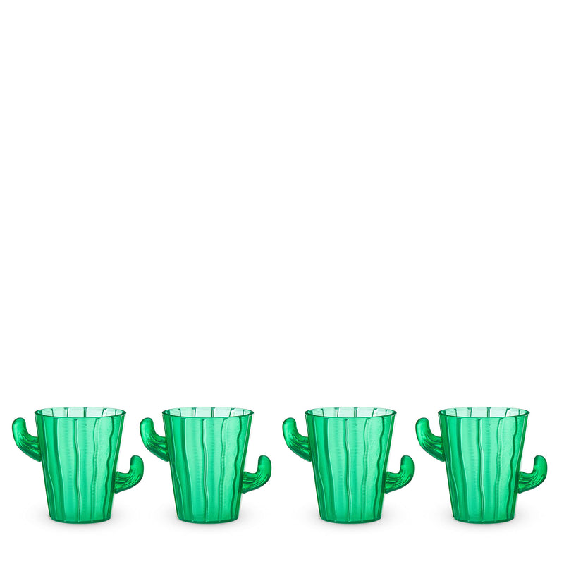 [Australia - AusPower] - True Zoo Cactus Shot Glasses, Holds 2 Ounces, Set of 4, Green, Novelty Succulent Party Shot Glasses for Cinco de Mayo 