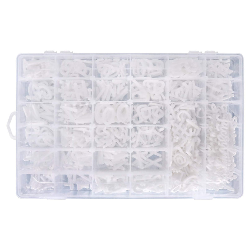 [Australia - AusPower] - Letter Board Letters,645 PRE-Cut Characters (3/4 and 1 Inch,White) With Sorting Tray Choice B 
