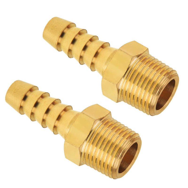 [Australia - AusPower] - SUNGATOR Brass Hose Fitting, Adapter, 3/8" Barb x 3/8" NPT Male Pipe (2-Pack) 
