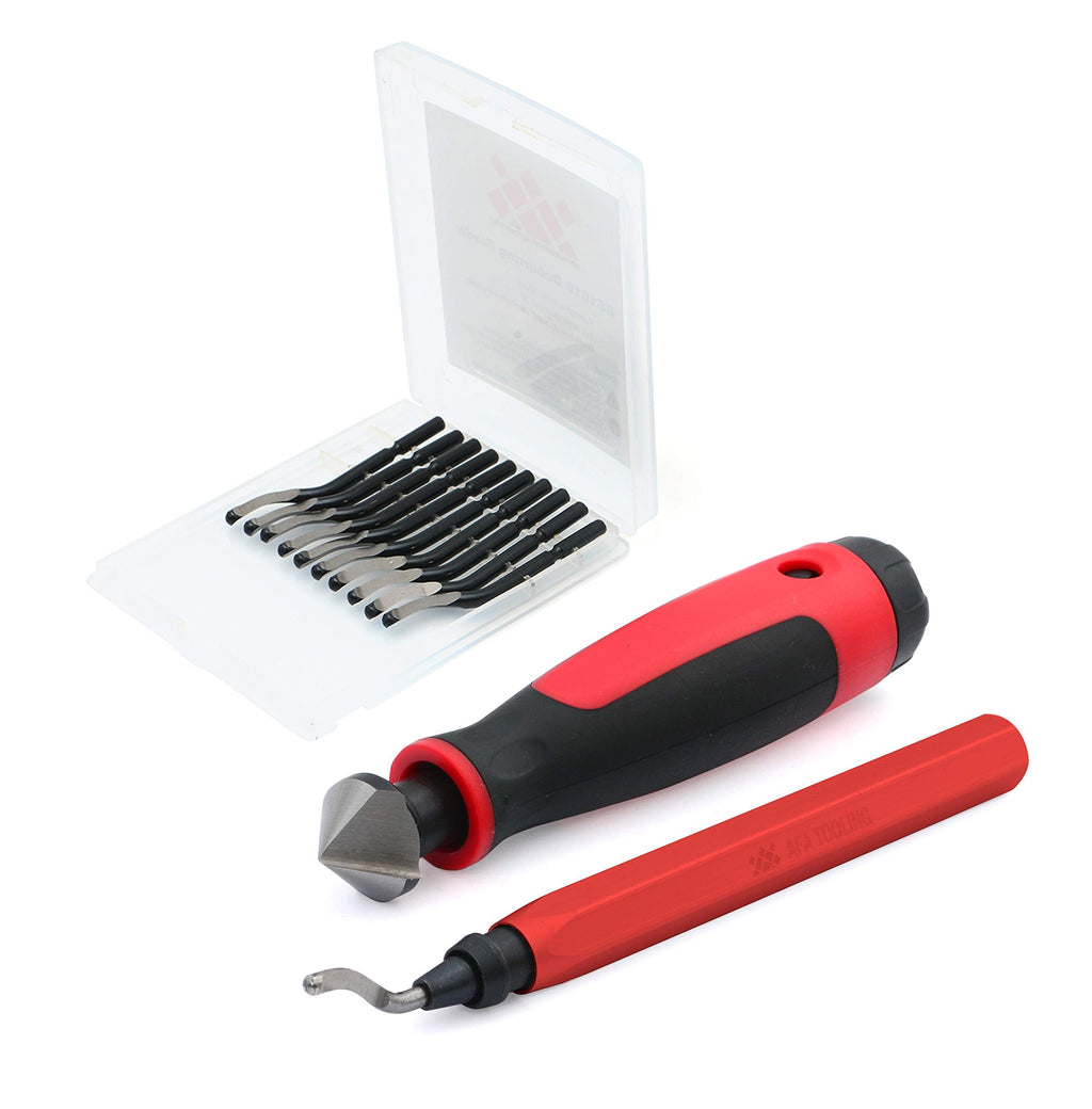 [Australia - AusPower] - AFA Tooling Deburring Tool with Blade and 10 Extra Blades and Countersink Hand Reamer 