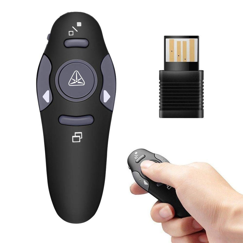 [Australia - AusPower] - Wireless Presenter, DDSKY 2.4GHz PPT Controller Presentation with Laser Pointer USB Mouse Clicker Flip Pen for Presentation Remote Slide Advancer 1-Pack 