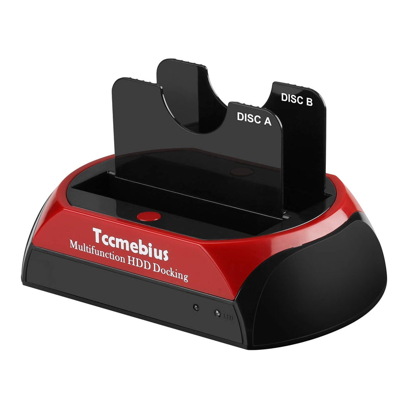 [Australia - AusPower] - Tccmebius Hard Drive Docking Station, TCC-S868-US USB 3.0 to 2.5 3.5 Inch SATA IDE Dual Slots External HDD Enclosure, for 2.5" 3.5" IDE SATA I/II/III HDD SSD 