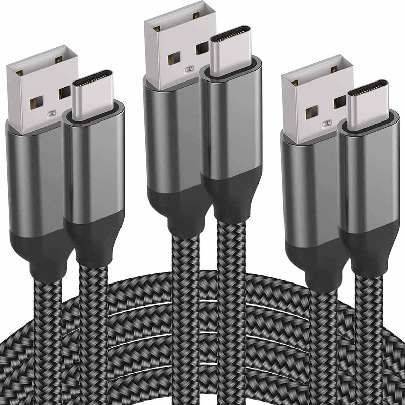 [Australia - AusPower] - USB C Cable,3PACK 10FT 6FT 3FT,Fast Charging,Nylon,Charger Cord For LG Stylo 5 4 G8X G8 V50 V40 ThinQ,Samsung Galaxy S10e S10 S9 Plus,Note 10 9,A10e A20e A20 A30 A40 A50 A70 A80,Moto G7 Z4 Z3,ZTE,Sony 3FT+6FT+10FT 