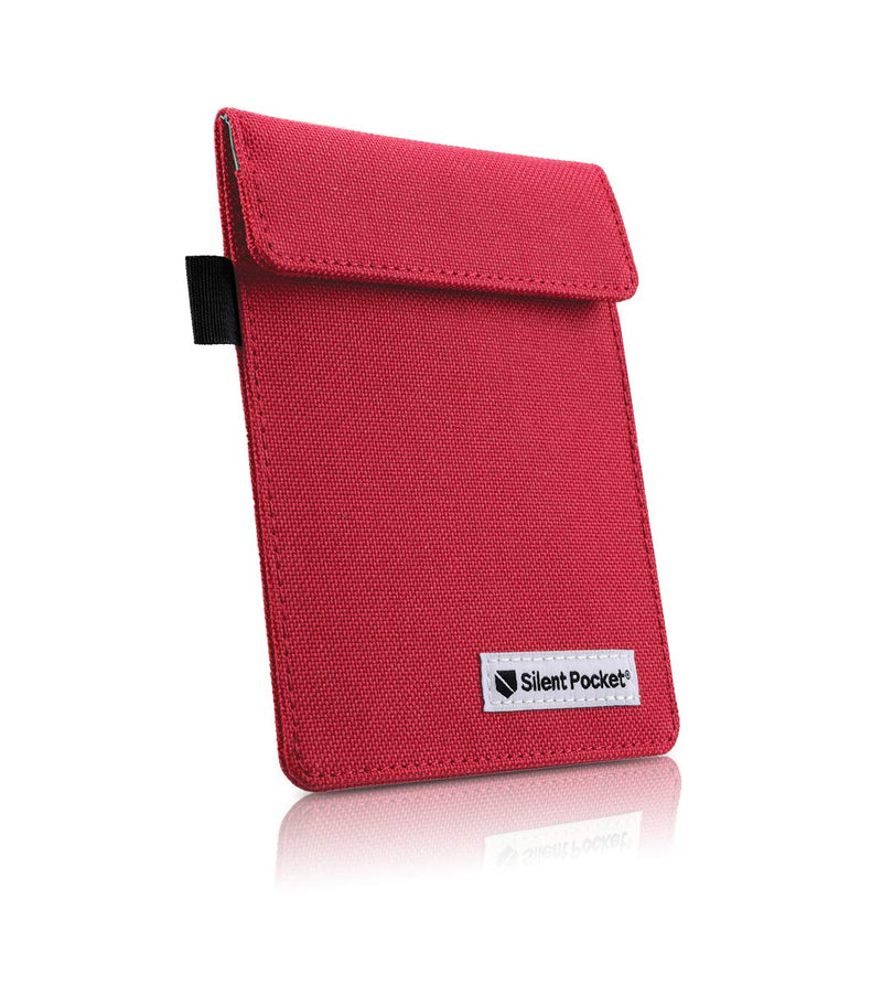 [Australia - AusPower] - Silent Pocket Signal Blocking Faraday Key Fob Case - Car Anti Theft Device Shielding Against All Signal Types, Including RFID Blocking & Durable Faraday Bag, Fits Most Car Keyfobs (Red) Small Red 