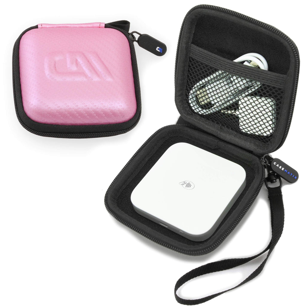 [Australia - AusPower] - CASEMATIX Carry Case Compatible with Square Contactless and Chip Reader Portable Credit Card Scanner - Pink Case Only 