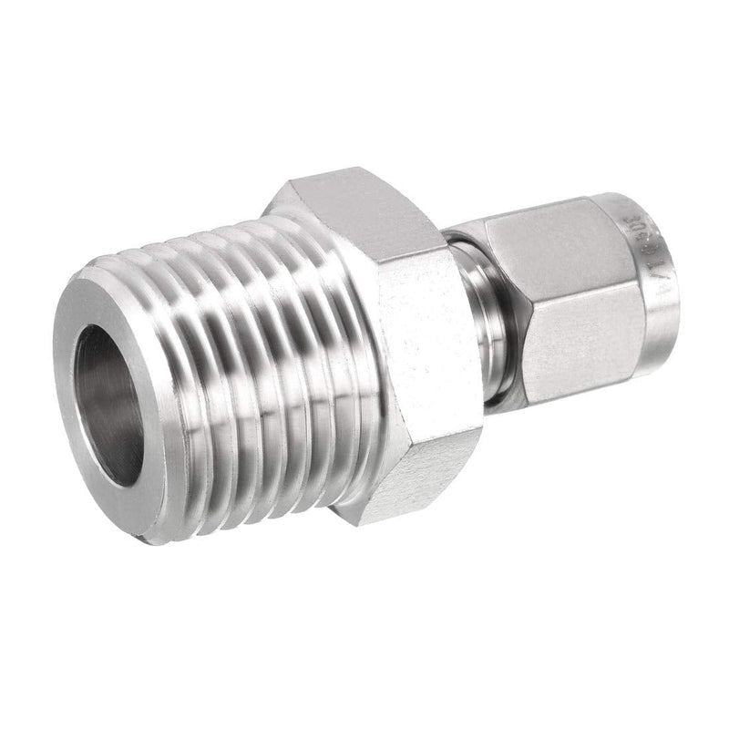 [Australia - AusPower] - uxcell Stainless Steel Compression Tube Fitting 1/2NPT Male x 1/4 Tube OD 