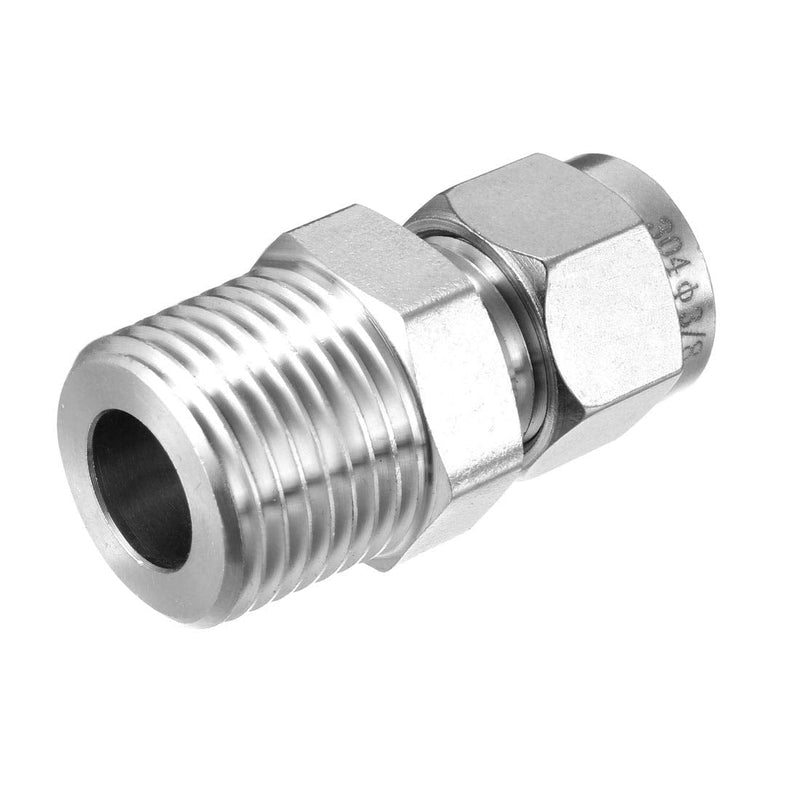 [Australia - AusPower] - uxcell Stainless Steel Compression Tube Fitting 1/2NPT Male x 3/8 Tube OD 