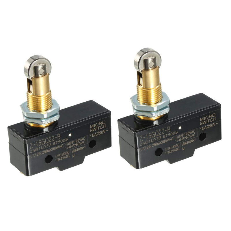 [Australia - AusPower] - uxcell 2PCS Z-15GQ22-B 1NO + 1NC Panel Mount Roller Plunger Micro Action Switches 