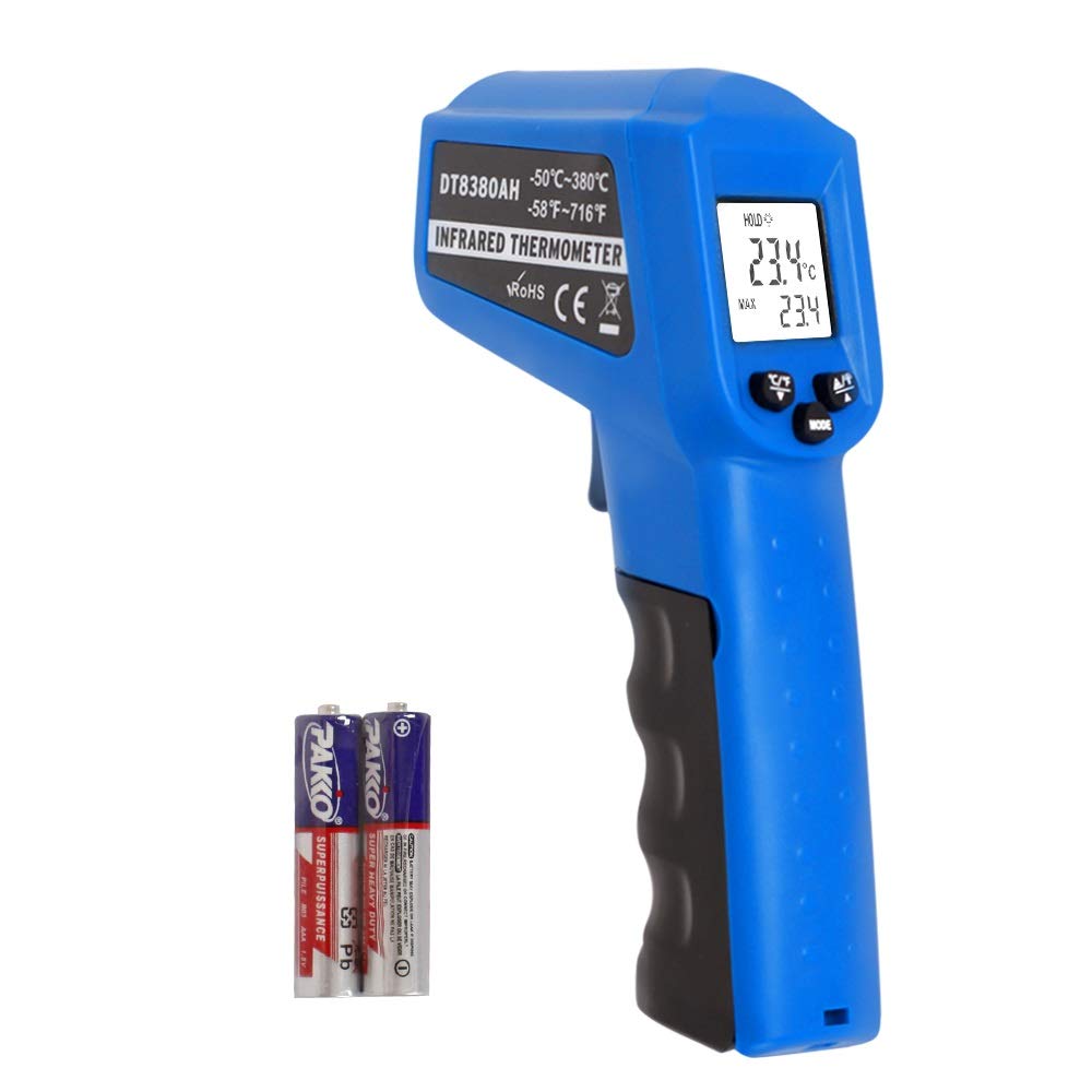 [Australia - AusPower] - Infrared Thermometer Temperature Gun -58℉~ 716℉ (-50℃ ~ 380℃) Non-Contact Instant-Read Digital Laser Infrared Ir Thermometer with Backlight (Blue) Blue1 