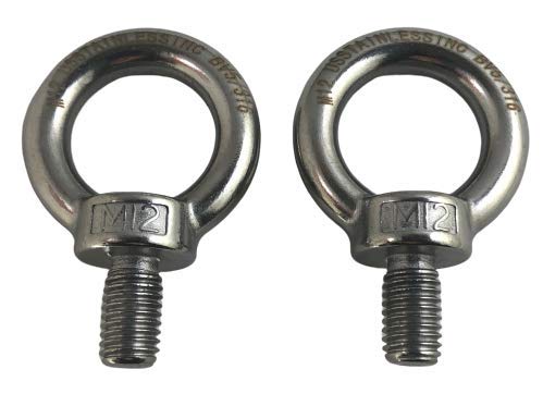 [Australia - AusPower] - 2 Pieces Stainless Steel 316 Lifting Eye Bolt 12mm M12 Marine Grade 