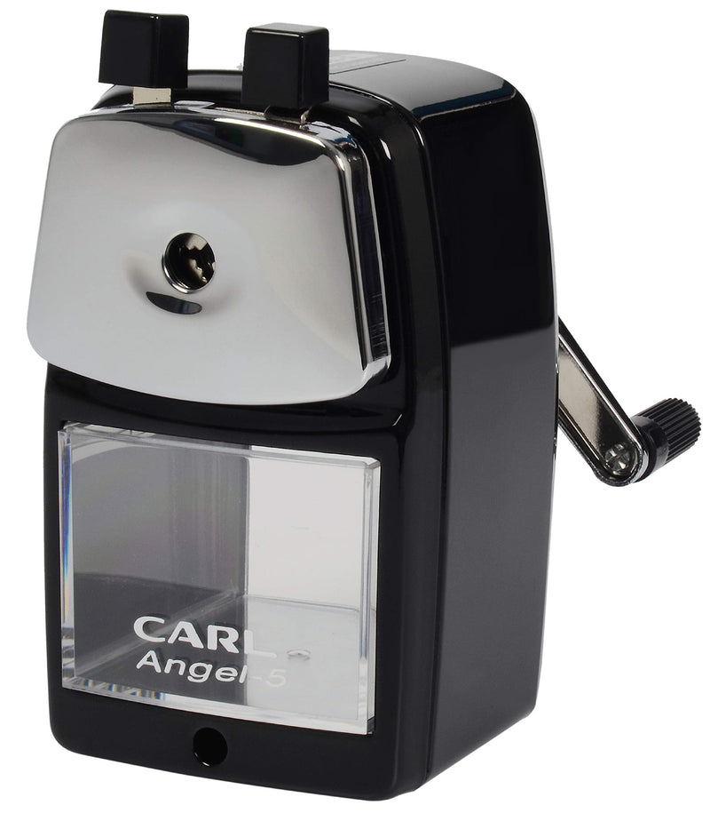 [Australia - AusPower] - Carl Angel-5 Manual Pencil Sharpener with Metal Table Mount. Quiet for The Classroom, Home & Office, Black (CUI19018) 