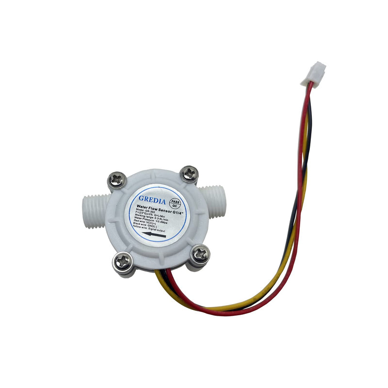 [Australia - AusPower] - GREDIA 1/4" Water Flow Sensor Food-Grade Switch Hall Effect Flowmeter Fluid Meter Counter 0.3-6L/min G1/4" male thread 