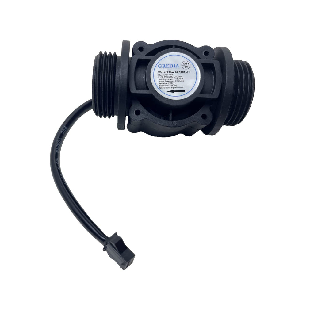 [Australia - AusPower] - GREDIA 1" Water Flow Sensor Food-Grade Switch Hall Effect Flowmeter Fluid Meter Counter 1-60L/min G1" male thread 
