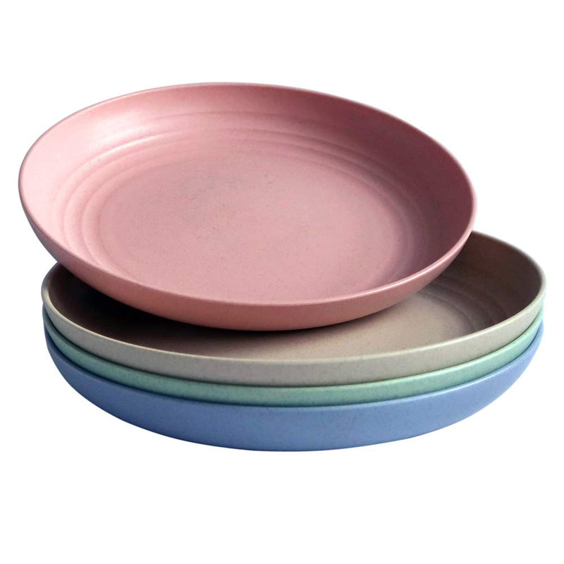 [Australia - AusPower] - Greenandlife Lightweight Wheat Straw Plates - 4Pack Unbreakable Dishes and Plates Sets Non-toxin, Dishwasher & Microwave Safe BPA free and Healthy for Kids Children Toddler & Adult (7.87'') Medium 