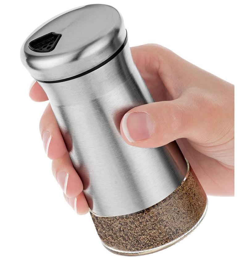 [Australia - AusPower] - Pepper Shaker or Salt Shaker with Adjustable Pour Holes - Elegant Stainless Steel Spice Dispenser - Perfect for Himalayan, Table Salt, White and Black Pepper (Pepper Shaker) Pepper Shaker 