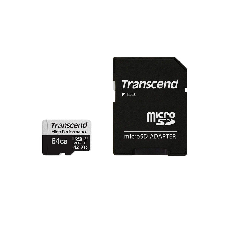 [Australia - AusPower] - Transcend TS64GUSD330S 64GB UHS-I U3 Micro SD Memory Card GREY BLACK 